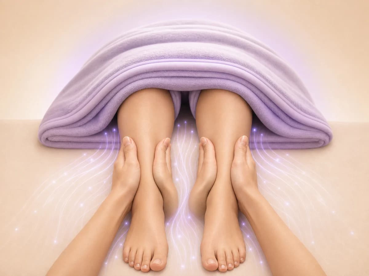 Ilustração em 3D da massagem drenante com manta térmica